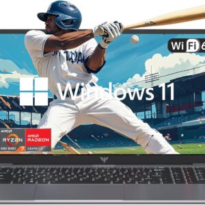 Gaming Laptop AMD Ryzen 7 5825U 16.1-inch IPS Laptop Computer 16GB DDR4 (2 * 8GB, Dual Channel) 512GB NVMe SSD Windows Laptop Backlit Keyboard WiFi 6 HDMI Type-C USB3.2 BT5.2, Gray