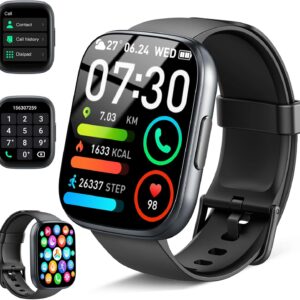 Smart Watch, 1.95″ Smartwatch for Men Women (Answer/Make Call), 110+ Sports Modes Fitness Tracker with Heart Rate Sleep Monitor, IP68 Waterproof Fitness Watch, Step Counter Watches for Android iOS