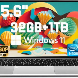 2025 Latest 15.6” Windows 11 Laptop Computer, 512GB SSD 32GB Dual-Channel RAM, Intel Quad-Core Processor(2.0-2.9GHz), 1080P IPS FHD, Backlit Keyboard, Webcam, HDMI, WiFi, Bluetooth, TF Card