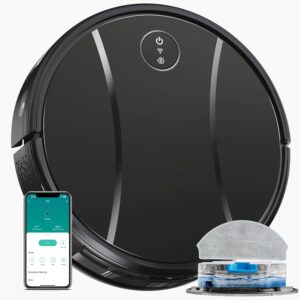 Robot Vacuum and Mop Combo,4200Pa Powerful Robotic Vacuum Cleaner with Self-Charging, Home Automatic Robot Aspiradora for Hardwood Floor, Low Carpet, Pet Hair, App&Voice&Remote Control