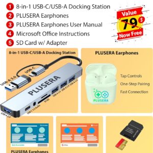 ASUS 14″ FHD Laptop Computer, 4-Core Intel Pentium, Windows 11 Pro with Microsoft Office Lifetime Suite, 4GB RAM 576GB Storage (256GB SSD + 256GB Docking Station +64GB eMMC), PLUSERA Earphones, Black