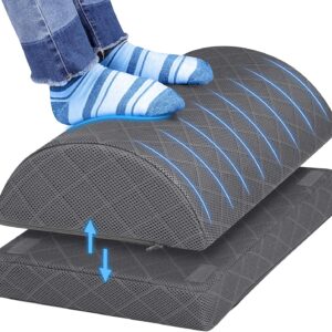 Foot Rest,Desk & Gaming Accessories,Foot Rest for Under Desk at Work,Comfortable Footrest with 2 Adjustable Heights & Removable Cover, Office Desk Accessories(Gray)
