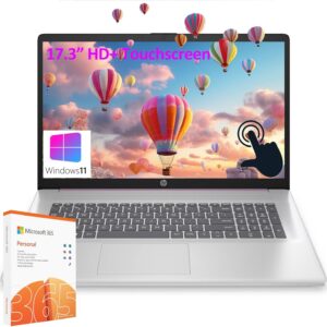 HP 17 17.3″ Touchscreen Laptop Computer for Student and Business, Intel Quad-Core CPU, 32GB DDR4 RAM, 1TB PCIe SSD, WiFi, Lavender, Windows 11 S, 1-Year Office 365/ 1TB Cloud Storage, AZ-XUT