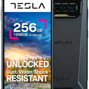 TESLA EXPLR 9 256GB Smartphone | Rugged Phone | Android Cell Phone |DualSIM & MicroSD Expandable | 8300mAh Battery | Shock + Water + Dust Resistant | 6.78’’ Screen | Cameras 64MP-16MP | 3.5 Jack