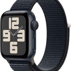 Apple Watch SE (2nd Gen) [GPS 40mm] Smartwatch with Midnight Aluminum Case with Midnight Sport Loop. Fitness & Sleep Tracker, Crash Detection, Heart Rate Monitor, Carbon Neutral