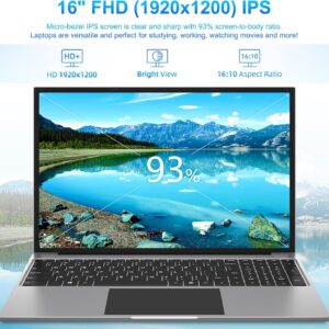 jumper Laptop, 16 Inch FHD IPS 1200p Screen, 5305U Processor, Office 365 1-Year Subscription, 4GB RAM 128GB Storage, Windows 11 Computer with Stereo Speakers, HDMI, 1TB SSD Slot Expansion.
