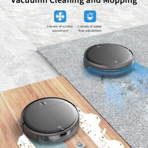 Robot Vacuum and Mop Combo, 2 in 1 Mopping Robot Vacuum Cleaner with Schedule, Wi-Fi/Voice/App, Strong Suction, Ease of Use, Self-Charging Robotic Vacuum, Slim, Ideal for Hard Floor, Pet Hair, Carpet