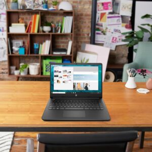 HP 14 Laptop, Intel Celeron N4020, 4 GB RAM, 64 GB Storage, 14-inch Micro-Edge HD Display, Windows 11 Home, Thin & Portable, 4K Graphics, One Year of Microsoft 365 (14-dq0020nr, Jet Black)