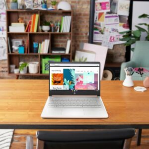 HP 14 Laptop, Intel Celeron N4020, 4 GB RAM, 64 GB Storage, 14-inch HD Touchscreen, Windows 11 Home, Thin & Portable, 4K Graphics, One Year of Microsoft 365 (14-dq0070nr, 2021, Pale Rose Gold)