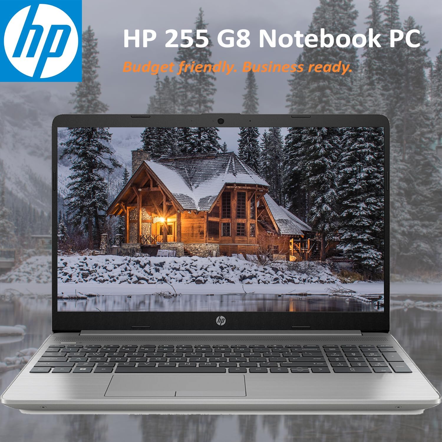 HP Essential 255 G8 Laptop, 15.6" FHD Display, AMD Ryzen 5 5500U, 32GB RAM, 1TB SSD, Webcam, RJ-45, Bluetooth, SD Card Reader, HDMI, Wi-Fi 6, Windows 11 Home, Grey - Image 2
