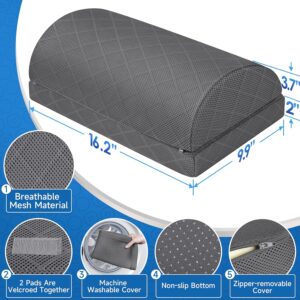 Foot Rest,Desk & Gaming Accessories,Foot Rest for Under Desk at Work,Comfortable Footrest with 2 Adjustable Heights & Removable Cover, Office Desk Accessories(Gray)