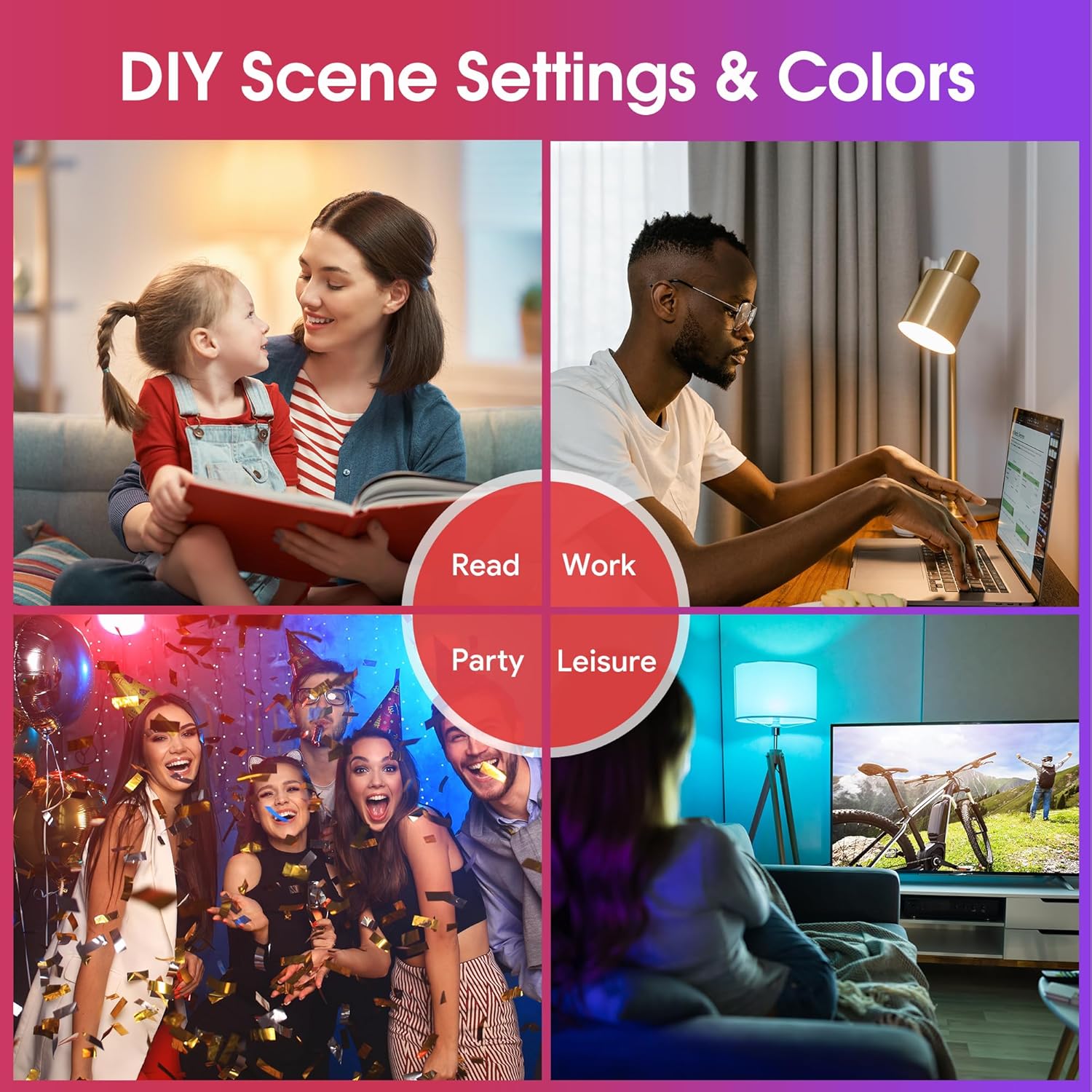 Energetic Light Bulbs Work with Alexa/Apple Home/Google Home/SmartThings, Matter Smart A19 LED Light Bulb, E26 RGB Smart Bulbs, 60W Equivalent, 800LM, 2.4 Ghz WiFi Only, Smart Speaker Required, 1 Pack - Image 5