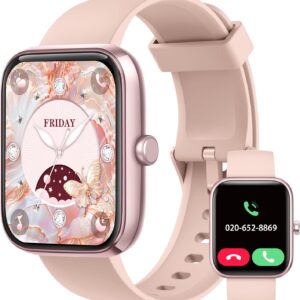 KALINCO Smart Watch, 1.83” Smartwatch Women Men Answer Make Calls, Alexa Fitness Watch, IP68 Waterproof Fitness Tracker, Heart Rate/Sleep Monitor, 100+ Sports Pedometer Watch for Android & iOS Phone