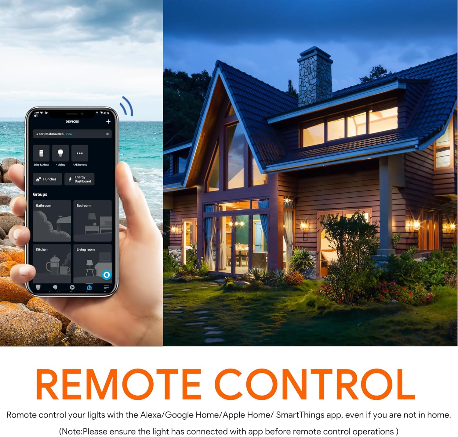 Energetic Light Bulbs Work with Alexa/Apple Home/Google Home/SmartThings, Matter Smart A19 LED Light Bulb, E26 RGB Smart Bulbs, 60W Equivalent, 800LM, 2.4 Ghz WiFi Only, Smart Speaker Required, 1 Pack - Image 4