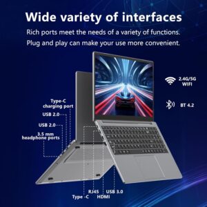 【Win 11Pro & MS Office 2019】 15.6 inch All-metal FHD(1920*1080) Laptop Core i7-9750H(up to 4.5GHz)High Performance CPU 32GB RAM 1TB NVMe SSD UHD Graphics 630/Full-function DP Port/RJ45 (32G+1TB SSD)