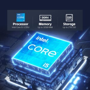 HP 15.6 inch Laptop, Intel i5 Processor Up to 4.4 GHz, 32GB RAM, 1TB SSD, HD Touch Screen, Intel Iris Xe Graphics, Windows 11 Home, Webcam, Wi-Fi, Bluetooth, Natural Silver, Alpacatec Accessory