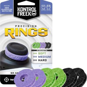 KontrolFreek Precision Rings | Aim Assist Motion Control for Playstation 4 (PS4), PS5, Xbox One, XBX, Switch Pro & Scuf Controller (Black/Purple/Green)