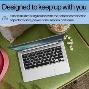 HP Chromebook 14 Laptop, Intel Celeron N4120, 4 GB RAM, 64 GB eMMC, 14″ HD Display, Chrome OS, Thin Design, 4K Graphics, Long Battery Life, Ash Gray Keyboard (14a-na0226nr, 2022, Mineral Silver)