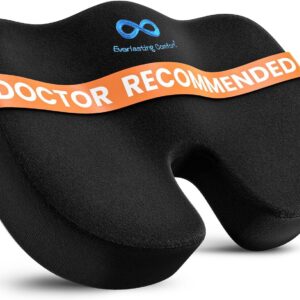 Everlasting Comfort Doctor Recommended Memory Foam Seat Cushions for Office Chairs – HSA FSA Eligible Tailbone Pain Relief Cushion, Sciatica & Back Support, Office Chair Cushion & Car Seat Cushion