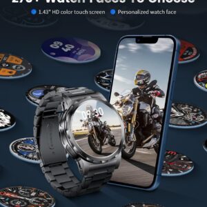 LIGE Military Smart Watch for Men(Answer/Make Call),1.43″ HD AMOLED Rugged Smartwatch for iPhone Android Phone,Fitness Watch,Black Sport Watch with 120+ Sport Modes/5ATM Waterproof/Heart Rate