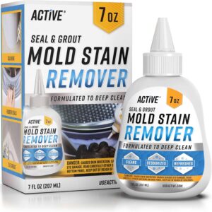 Mold Stain Remover Gel Cleaner – ACTIVE Heavy Duty Stain Cleaner for Front Loader Washing Machine Seal, Bathroom Grout, Shower, Caulk – Front Load Washer Cleaning Solution – 7 Fl Oz