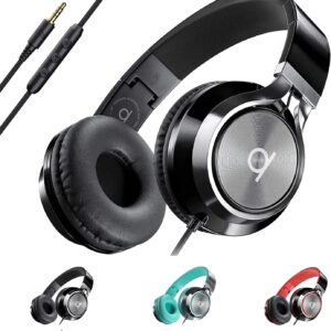 ARTIX CL750 On-Ear Headphones Wired with Mic — Noise Isolating Plug in Headphones, Computer Headphones with Microphone, Headphones for Laptop, Headphones Corded, Headphones with Cord (Aux Jack 3.5mm)