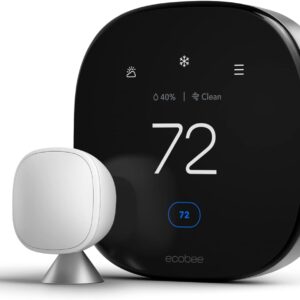ecobee New Smart Thermostat Premium with Smart Sensor and Air Quality Monitor – Programmable Wifi Thermostat – Works with Siri, Alexa, Google Assistant