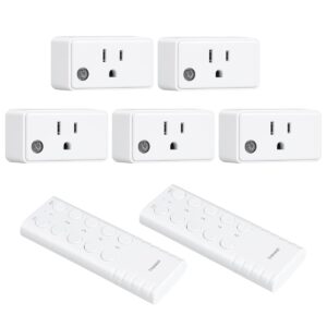 Remote Control Outlet, Wireless Remote Light Switch for Household Appliances, No Wiring Needed, Expandable Electrical Outlet Switch Kit, 200 FT Long Range, ETL Listed(5 Outlets + 2 Remotes)