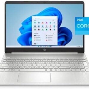 HP 15.6″ FHD Laptop, Intel Core i3-1215U, 8GB RAM, 256GB SSD, Silver, Windows 11 Home, 15-dy5131wm