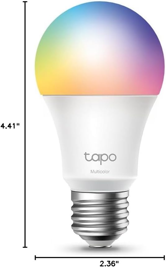 Tapo TP-Link Smart Light Bulbs, 16M Colors RGBW, Dimmable, Alexa Frustration-Free Setup, A19, 60W Equivalent, 800LM CRI>90, 2.4GHz WiFi only L531E - Image 9