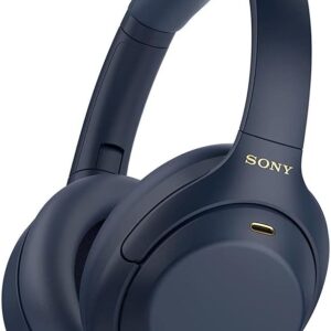 Sony WH-1000XM4 Noise Cancelling Wireless Headphones – 30hr Battery Life – Over Ear Style – Optimised for Alexa and Google Assistant – Built-in mic for Calls – Blue International Version