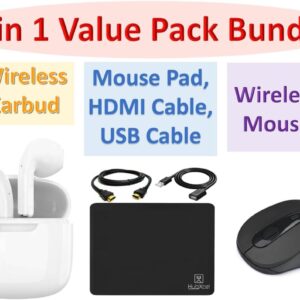 HP 2024 14″ Laptop Notebook Thin Light for Students Business, Quad-Core Intel N4120, 8GB RAM, 192GB (64GB eMMC+ 128GB Card), 1 Year Office 365, Webcam, WiFi, Windows 11S, HubxcelAccessory White