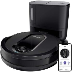 Shark IQ App-Controlled Self-Emptying Robot Vacuum, RV100AE/UR1000SR – Black (Renewed)
