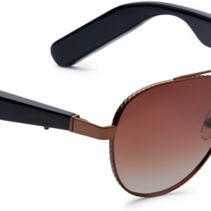 Nautica Admiral Smart Sunglasses for Men & Women – Wireless Smart Glasses with Open Ear Speakers and Microphone, Polarized UV400 Lenses – Brown Gradient (Wide)