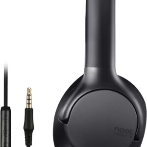 noot products A319 Over Ear Wired Headphones with Volume Control, Microphone, Adjustable Headband and 3.5mm Audio Jack for School Home Work Computer Chromebook (Black)