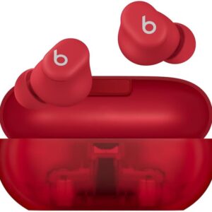 Beats Solo Buds – Wireless Bluetooth Earbuds | 18 Hours of Battery Life | Apple & Android Compatibility | Built-in Microphone – Transparent Red