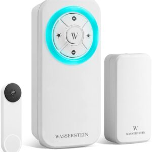 Wasserstein Doorbell Chime for Google Nest Doorbell (Wired, 2nd Gen) and Google Nest Doorbell (Battery) – Made for Google Nest – Authorized Nest Doorbell Chime (Includes Chime and Transmitter)