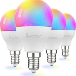 Avatar Controls 4 Pack E12 Smart LED Light Bulb, 5W Alexa Small Base Candelabra Bulbs, Wi-Fi Ceiling Fan Bulbs Color Changing Timer Music Sync, 2700-6500K