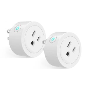 MOES Smart Dimmer Plug 2 Pack, Plug in Lamp Dimmer Outlet for Dimmable LED, CFL, Halogen and Incandescent Bulbs, Brightness Adjust Socket, Tuya App Control, Work with Alexa and Google, 2.4GHz WiFi