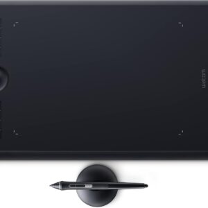 Wacom Intuos Pro Medium Bluetooth Graphics Drawing Tablet, 8 Customizable ExpressKeys, 8192 Pressure Sensitive Pro Pen 2 Included, Compatible with Mac OS and Windows,Black