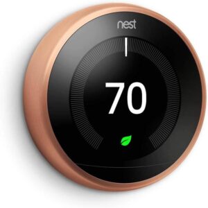 Google Nest Learning Thermostat – Programmable Smart Thermostat for Home – 3rd Generation Nest Thermostat – Works with Alexa – Copper