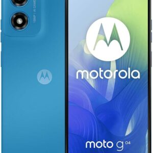 Motorola Moto G04 XT2421-2 (Dual Sim) Factory GSM Unlocked | 4+128GB | 6.56″ 90Hz LCD Display | 16MP Camera | International Model – (Blue)
