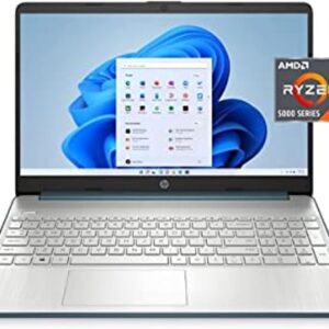 HP 15.6″ Laptop, FHD, AMD R5-5500U, 8GB RAM, 256GB SSD, USB Type-C and USB Type-A, HDMI, Built-in Microphone/Webcam, Windows 11, Spruce Blue