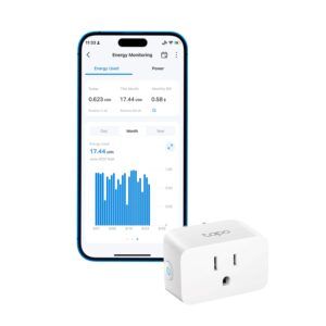 TP-Link Tapo Smart Plug Compatible with Alexa, Google Home & Samsung SmartThings, Energy Monitoring, 15A, ETL Certified, 2.4G Wi-Fi Only, Tapo P110, White