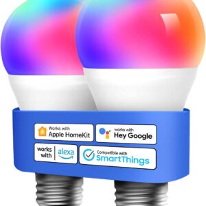 meross Smart Light Bulb, Smart WiFi LED Bulbs Compatible with Apple HomeKit, Siri, Alexa, Google Assistant and SmartThings, Dimmable E26 Multicolor 2700K-6500K RGB, 810 Lumens 60W Equivalent