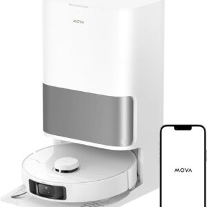 MOVA P10 Pro Ultra Robot Vacuum and Mop 13,000Pa Suction, 140°F Hot Water Auto Mop Washing & Drying, Dual Spinning Extenable Mop,10.5mm Mop Lifting for Carpet, 360°Obstacle Avoidance, App Control