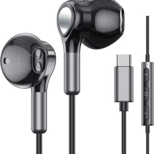 USB C Headphones for Samsung Galaxy S24 S23 Ultra S22 S21 FE S20 A54 A53 USB C Earphones with Mic Volume Control Wired Earbuds USB Type C Headphones for iPhone 16 15 Pro Max Plus iPad Pro Pixel 8 7 6a