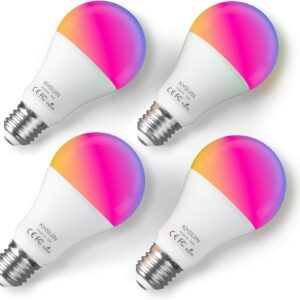 Smart Light Bulbs,16W(150W Equivalent) 1600Lumen Ultra Bright E26 A19 Led Full Color Changing WiFi Light Bulb,Smart Bulbs Work with Alexa,Google(No Hub Required),Alexa Light Bulbs,4 Pack