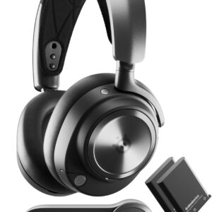 SteelSeries Arctis Nova Pro Wireless Multi-System Gaming Headset – Premium Hi-Fi Drivers – Active Noise Cancellation – Infinity Power System – Stealth Retractable Mic – PC, PS5/PS4, Switch, Mobile