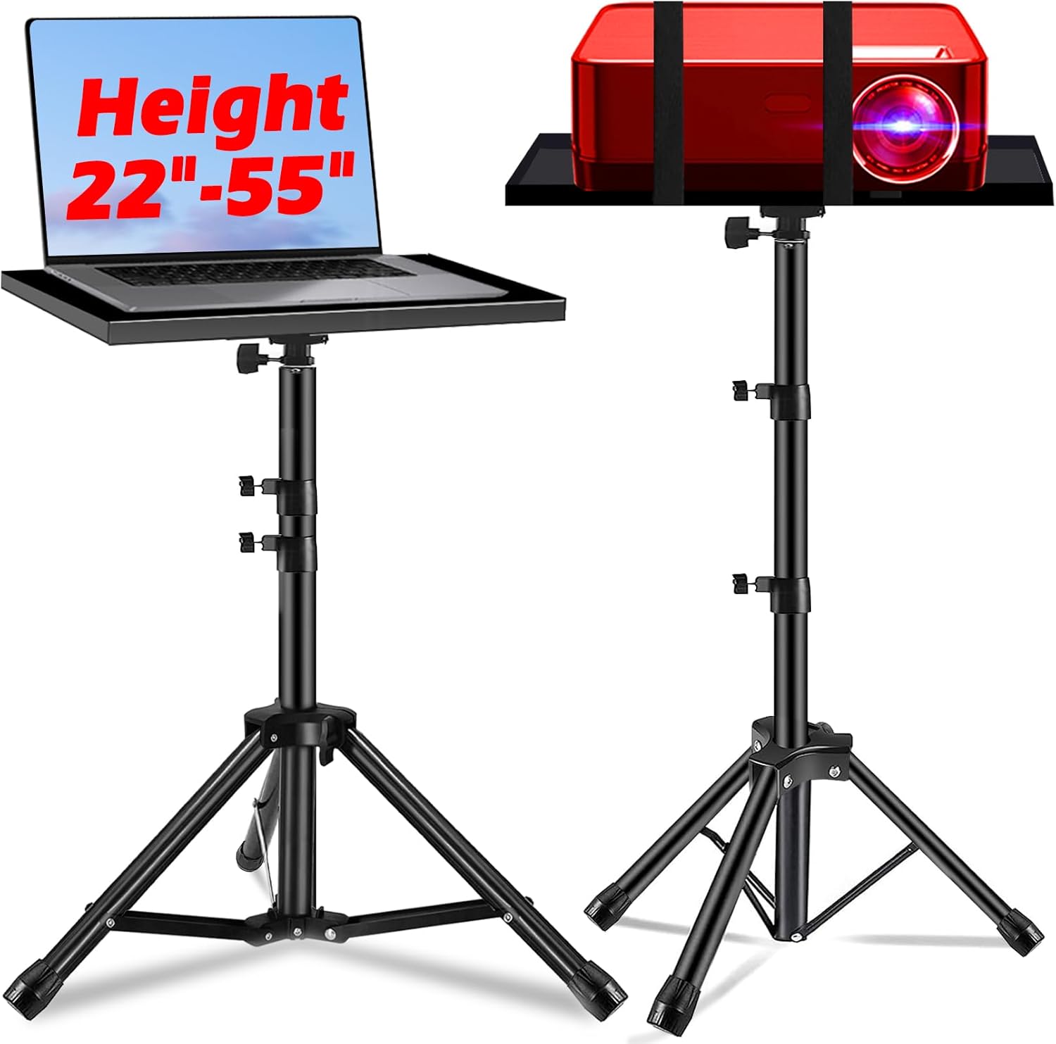 Projector Stand, 22 to 55 Inch Laptop Stand ,Projector Tripod with Phone Holder,Tripod for Projector,DJ Equipment,Projector Stand for Outdoor Movies,Office, Home, Stage or Studio (55Inch)